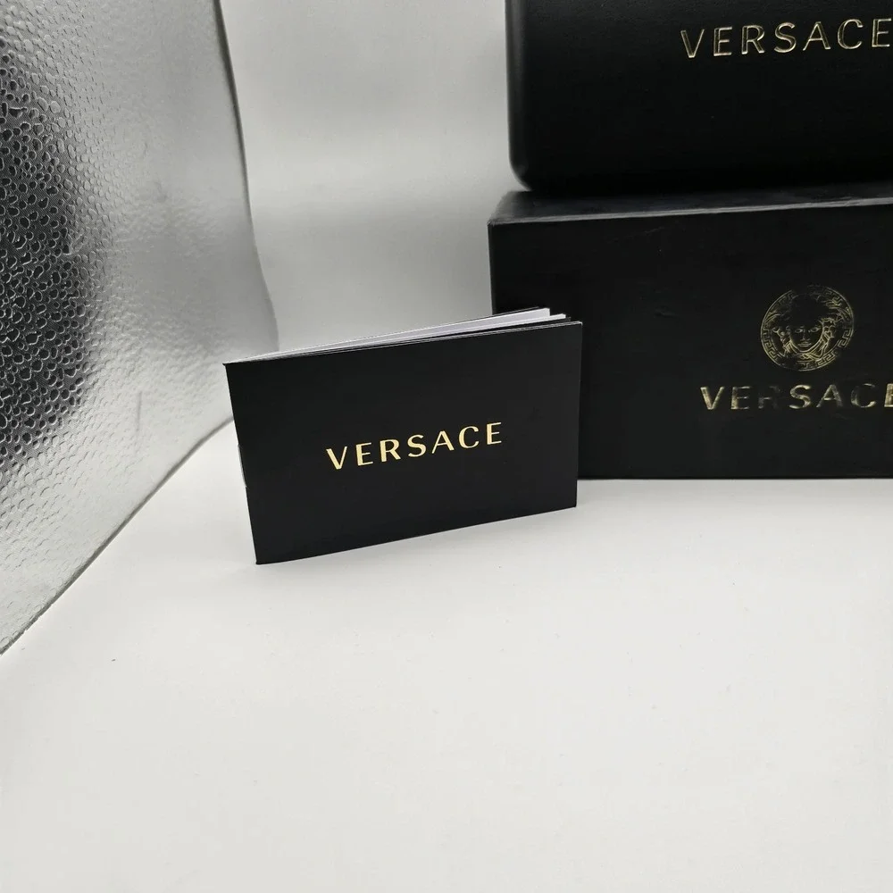 Versace VE4425U 314/87 White Gold Medusa Shield Sunglasses 53mm Italy NWOT